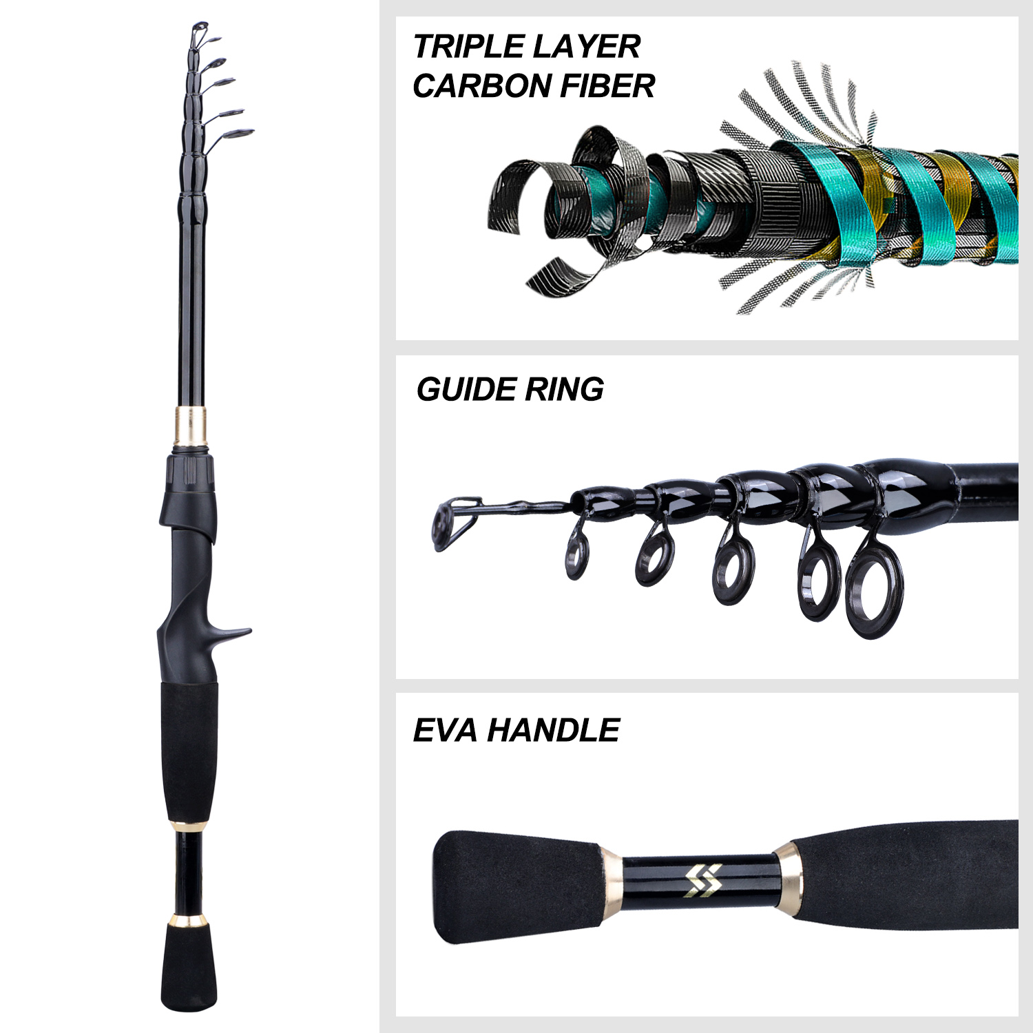Sougayilang 1,8–2,4 m Casting  – Fishing Rod Combo Bewertung und Preis