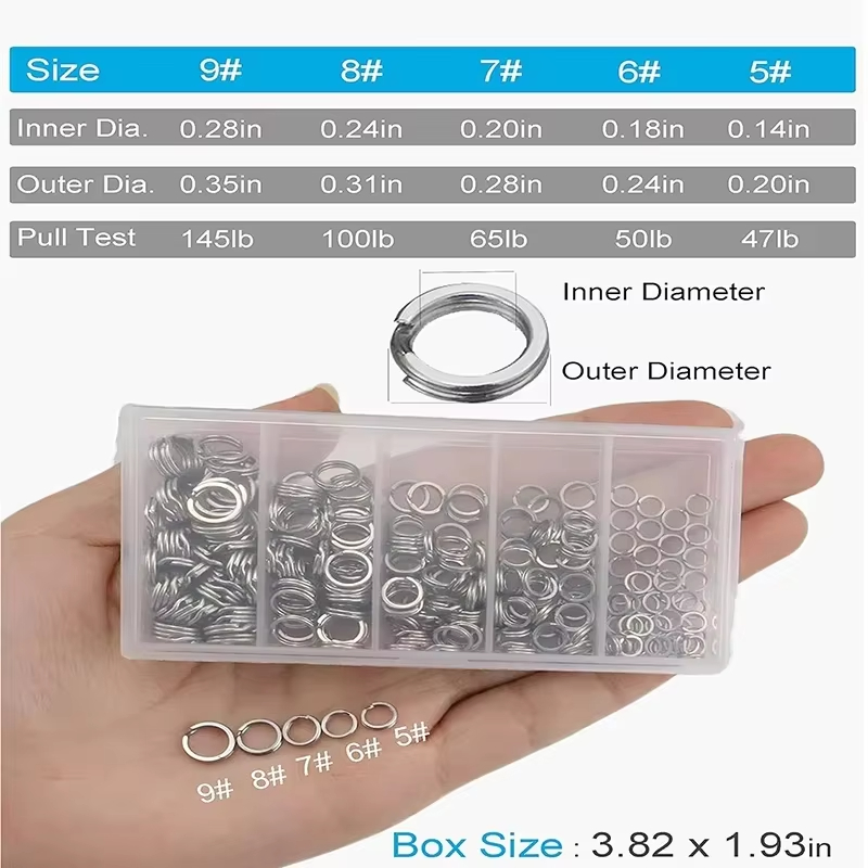 5 Größen Edelstahl-Angelringe, – Fishing Rod Case Bewertung und Preis